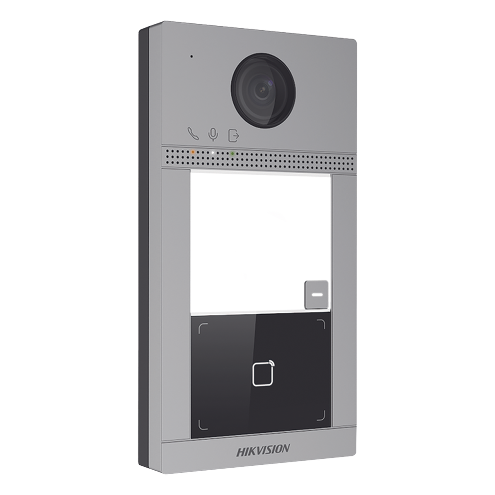 Videoportero IP 2 Megapixel / Llamada y Apertura Remota desde App Hik-Connect / PoE / Exterior IP65 + Antivandalico IK08 / 1 Departamento / Apertura