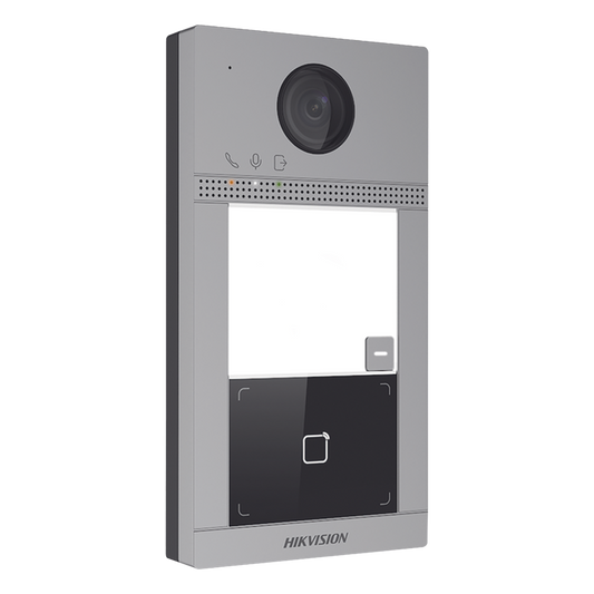 Videoportero IP 2 Megapixel / Llamada y Apertura Remota desde App Hik-Connect / PoE / Exterior IP65 + Antivandalico IK08 / 1 Departamento / Apertura