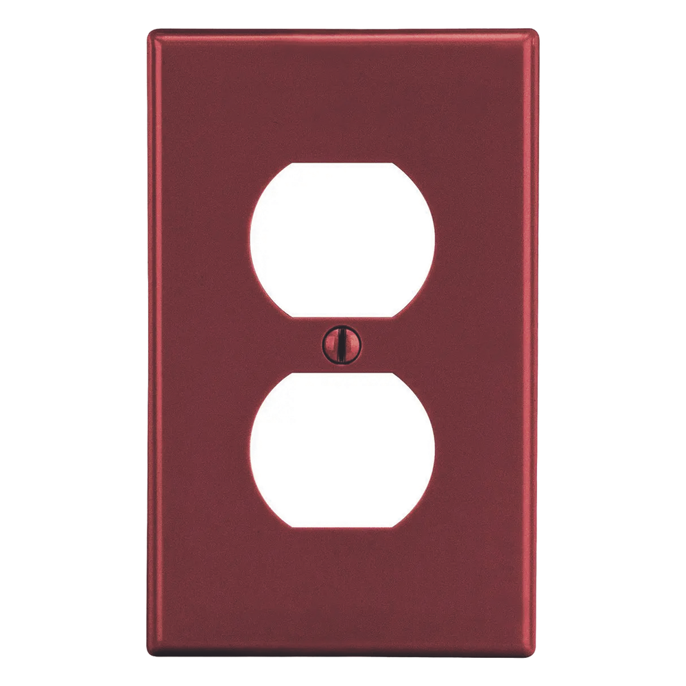 Placa de Pared para Contacto Duplex Color Rojo.