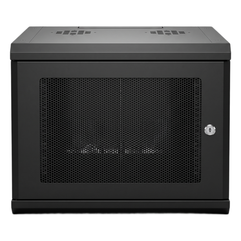 Gabinete Rack 19 Pulgadas / 04 Unidades / Ventilado / Montaje Pared / Acero Calibre 20 / Capacidad 100 kg / Dimensiones 636x606x283 mm (25x23.9x11.1
