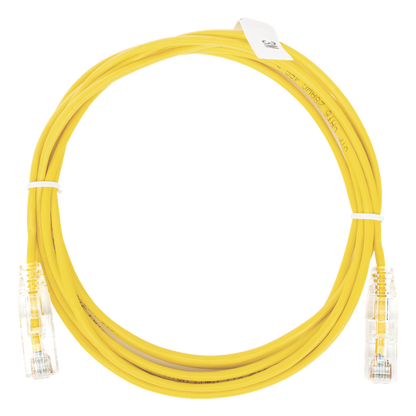 Cable de Parcheo Slim UTP Cat6 - 3 Metros (9.84 Pies) Amarillo Diámetro Reducido (28 AWG)