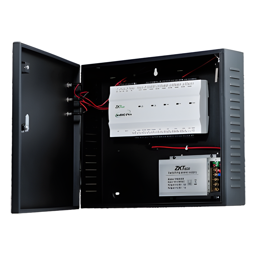 Controlador de Acceso 2 Puertas / 20,000 Huellas / 30,000 Tarjetas / ADMS PUSH / TCP/IP / Gabinete y Fuente 12V/5A
