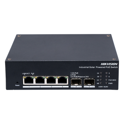 Switch Industrial con UPS / Administrable Gigabit / 3 Puertos Gigabit PoE+ (30 W) + 1 Puertos Gigabit PoE++ (90 W) / 2 Puertos SFP / 120 W Total / 48