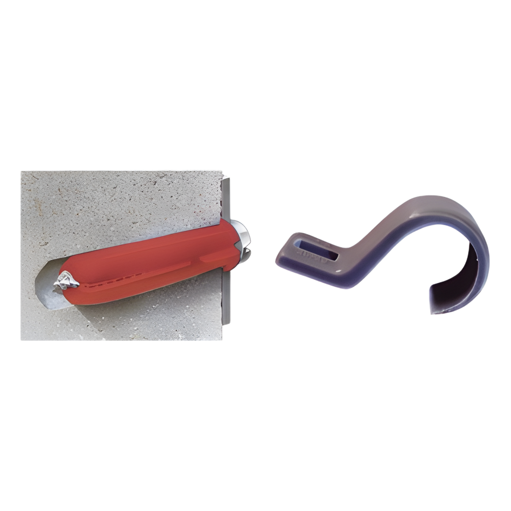 Kit de 8 grapas, 8 taquetes y 8 tornillos para sujetar conductores redondos o tubo en muro (para tubo de 1/2) (2104-07240)