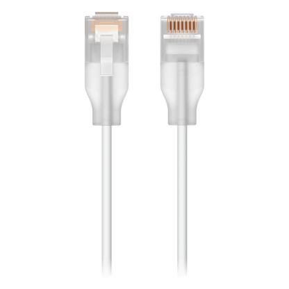 Patchcord UniFi Etherlighting de 30 cm (11.81 Pulgadas), hasta 10G / Soporta hasta PoE+++ / Conector RJ45 Transparente para Mejores Efectos de Luz