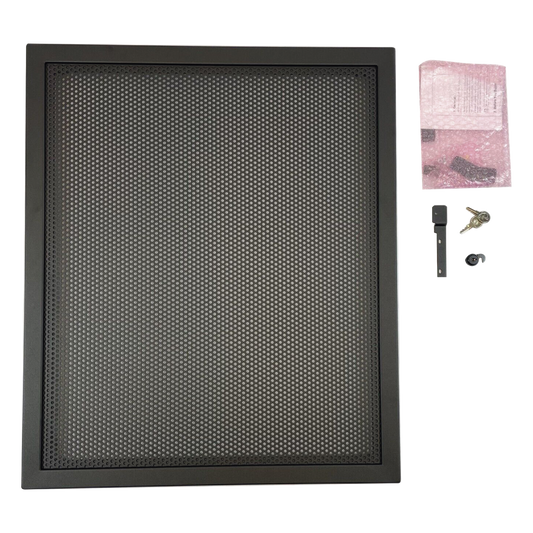 Puerta ventilada de acero calibre 16 para gabinete EQ Series de 2 niveles (tamaño B), color negro, para caja trasera EQBB-B4 de NOTIFIER