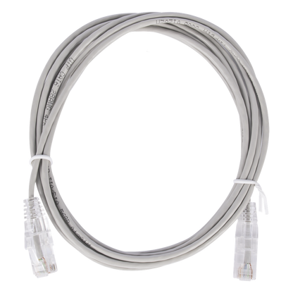 Cable de Parcheo Slim UTP Cat6 - 2 Metros (6.56 Pies) Gris Diámetro Reducido (28 AWG)