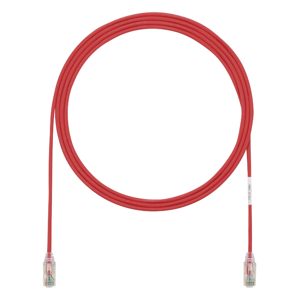 Cable de Parcheo TX6, UTP Cat6, Diámetro Reducido (28AWG), Color Rojo, 0.91 Metros (3 Pies)
