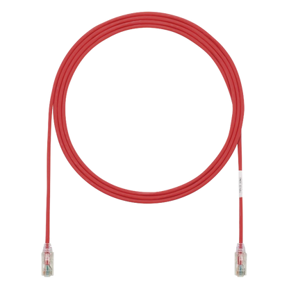 Cable de Parcheo TX6, UTP Cat6, Diámetro Reducido (28AWG), Color Rojo, 0.91 Metros (3 Pies)