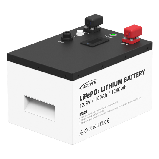 Batería de Litio LiFePO4 / 12.8 Vcc / 100 Ah / 1.28 kWh / Pantalla LCD / Carcasa Metálica