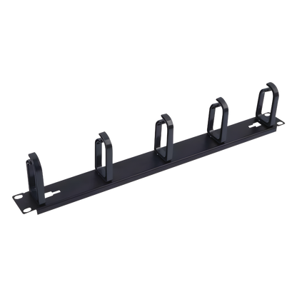 Organizador de Cables con 5 anillos, 1U, 19" Color negro
