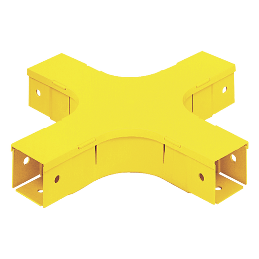 Accesorio de 4 Vías Horizontal, Con Ángulos a 90º, Para Canaletas FiberRunner™ 2X2, Color Amarillo