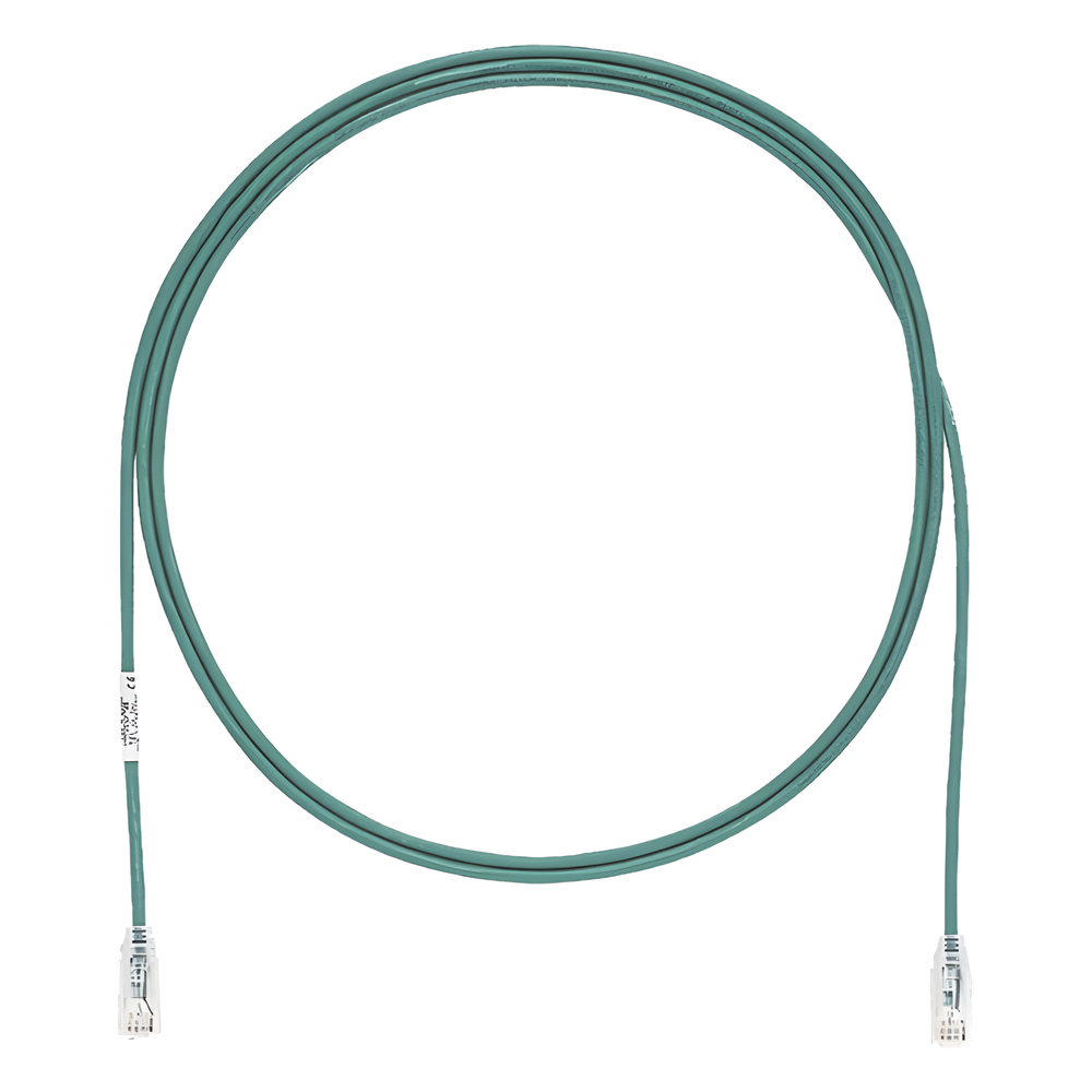 Cable de Parcheo TX6, UTP Cat6, Diámetro Reducido (28AWG), Color Verde, 3.05 Metros (10 Pies)