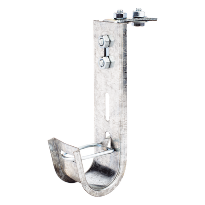 Soporte (Gancho) tipo J-Hook, hasta 14 cables Cat6, ideal para soportar cableado en los espacios de manipulación al aire, Para instalación en interior