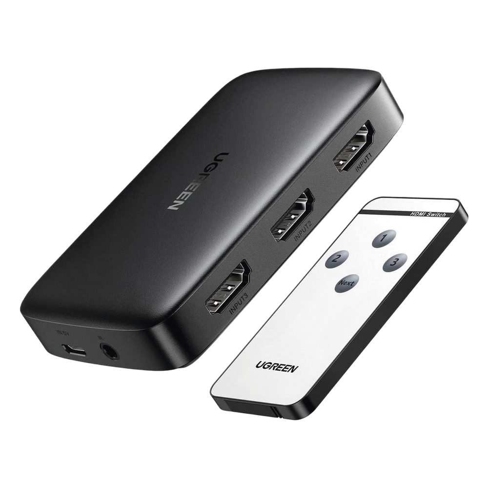 Conmutador HDMI (Switch) 4K@30Hz | 3 Entradas a 1 Salida | 3D | Transmisión Estable | Incluye Control Remoto | Receptor de Infrarrojos | Indicador
