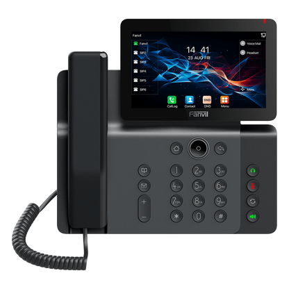 Teléfono IP Empresarial V66 Prime, Pantalla Táctil Color 7 Pulgadas, Audio HD Opus, Video 1080p, Wi-Fi 6, Bluetooth 5.4, 20 Líneas SIP, 6-Way