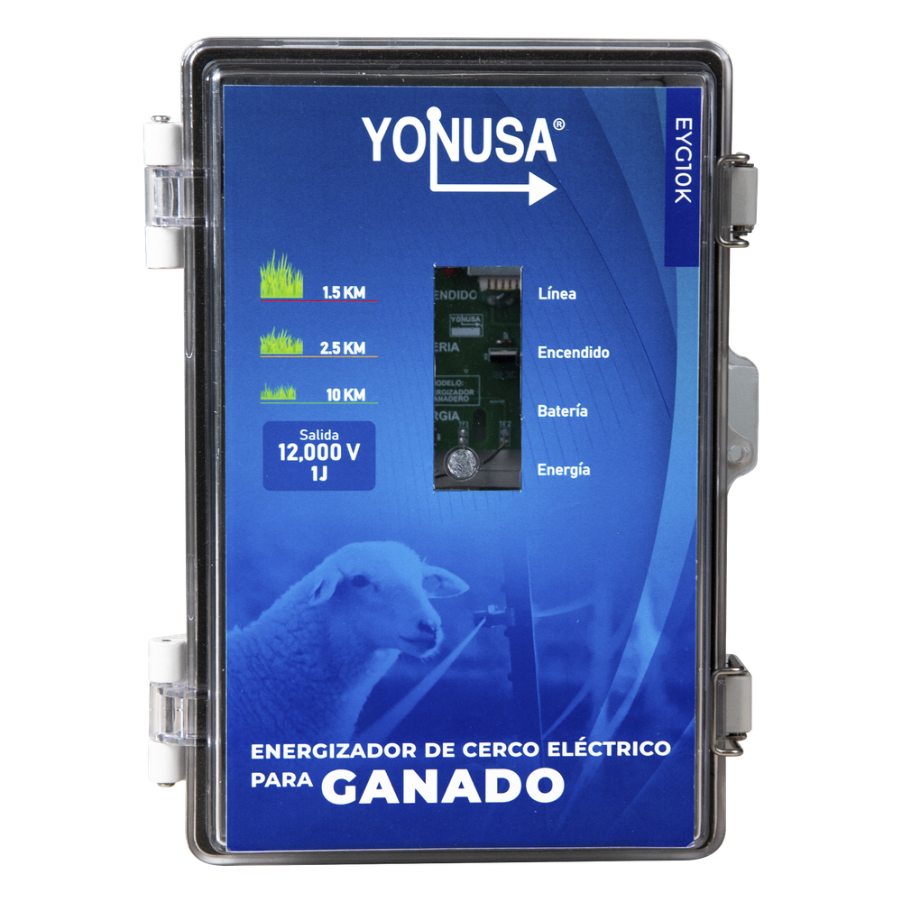 Energizador para Ganado 10,000Volts-2JOULES/ 25,000 metros lineales de protección / Cercas Electrificadas