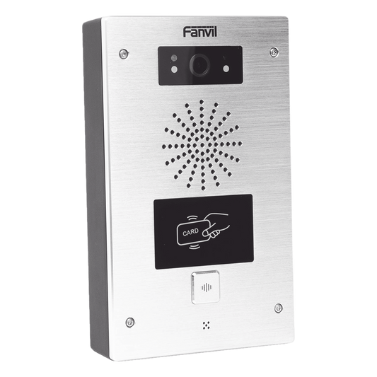 Video portero IP, 2 líneas SIP, 2 relevadores, lector de tarjeta RFID, Compatible con NVR Hikvision por Onvif, con botón para llamada