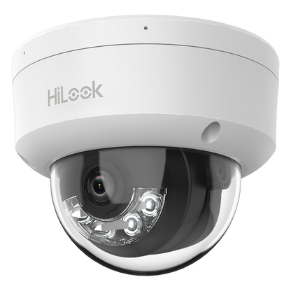 [Dual Light] HiLook Series / Domo IP de 4 Megapixel / Uso en interior / Lente 2.8 mm / 20 mts IR + 20 mts Luz Blanca / Micrófono Integrado / ACUSENSE