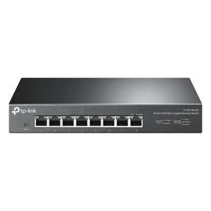 Switch Gigabit no administrable de 8 puertos 100 Mbps/ 1 Gbps/ 2.5 Gbps ideal para WiFi 6