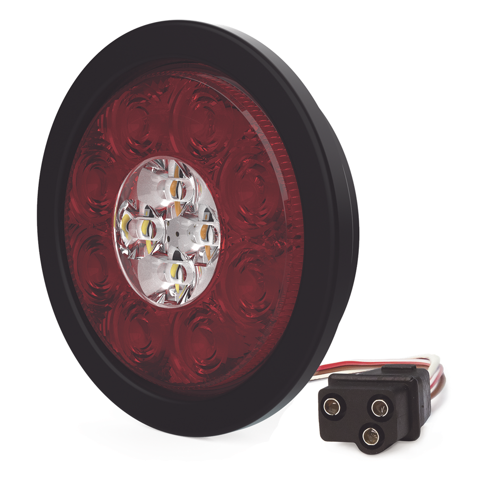 Plaflon Circular Trasero de 16 LED, Rojo/Blanco/Ambar, 5.4 Pulgadas