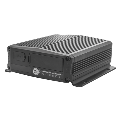 DVR Móvil / Multiplataforma / 4 Canales AHD + 2 canales IP/ Almacenamiento en Memoria Micro SD / H.265 / Chip IA Embebido / Soporta 4G / GPS / WIFI