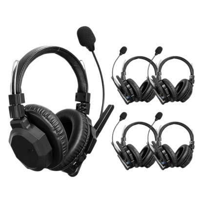 Intercomunicador Inalámbrico Binaural / Cancelación de Ruido IA / Rango 500 m (1640 ft) / Bluetooth / Batería 1050mAh / Resistente a Lluvia / Kit 5