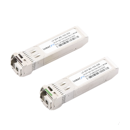 Transceptores Ópticos Bidireccionales SFP+ (Mini-Gbic) / Monomodo 1270 & 1330 nm / 10 Gbps / 1000BASE-BX / Conector LC/UPC Simplex / DDM / Hasta 20