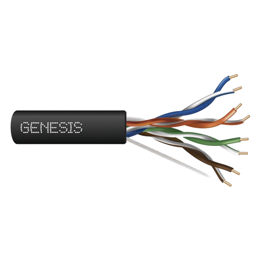 Bobina de Cable de 305 Metros (1000 Pies) UTP Cat6 RISER / Color Negro / UL, CMR SPNLS, Probado a 350 Mhz / Para Aplicaciones de CCTV, Redes de