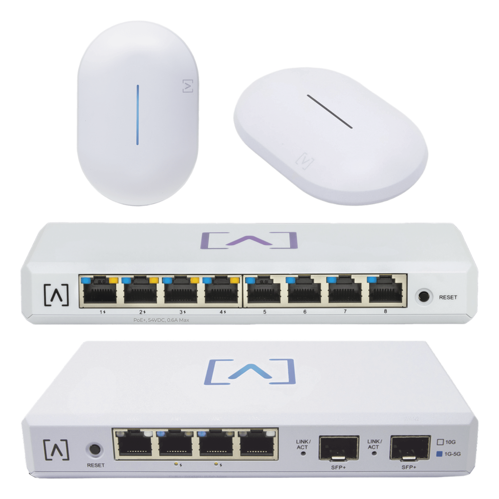Starter KIT Alta Labs: Incluye 1 Router (Route10) / 1 Switch PoE (S8-POE) / 1 Puntos de Acceso WiFi 6 AP6 / 1 Punto de Acceso AP6-PRO / Bloqueo de