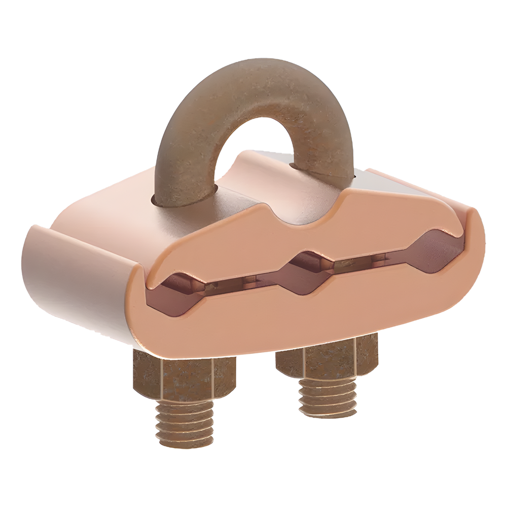 Conector Mecánico para 3 Cables para Calibre 2/0 AWG - 250 KCMIL a Tubería de 3/8" o Varilla 5/8" - 3/4".