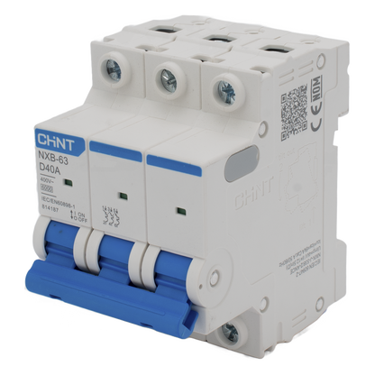 Pastilla para Riel Din, 3 Polos, 40 Amp, Vca:110/415v, 6kA, Catálogo: NXB633PD40.