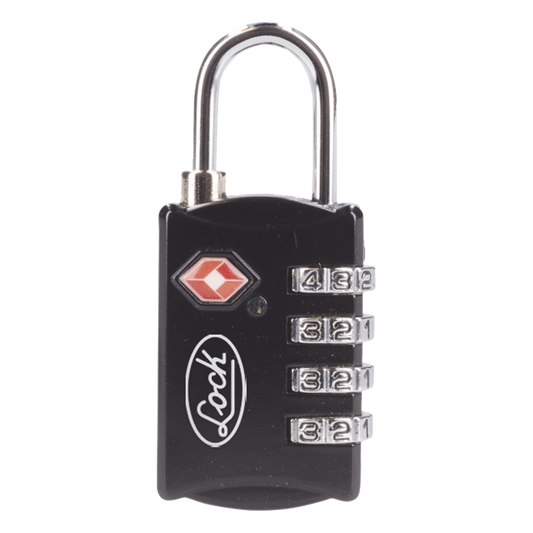 Candado de Combinación Maletero Negro TSA / Medida 30 mm/ / Nivel de seguridad 3 / Discos Programables.