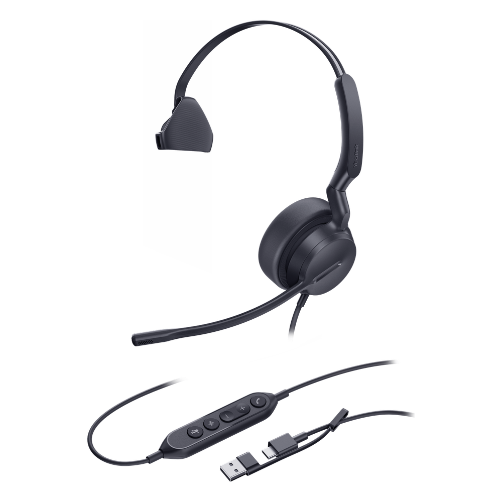 Auriculares Yealink UH42 Mono con cancelación de ruido por USB-C/A e indicador de ocupado, plug and play