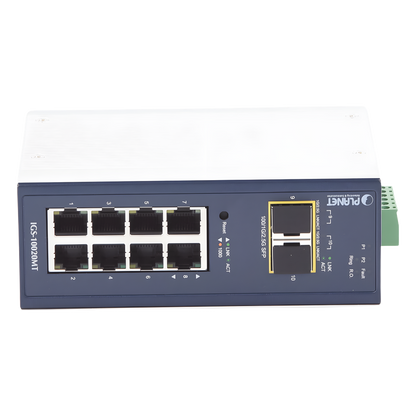 Switch Industrial Administrable Capa 2, 8 Puertos 10/100/1000T, 2 Puertos SFP 1G / 2.5 G BASE X