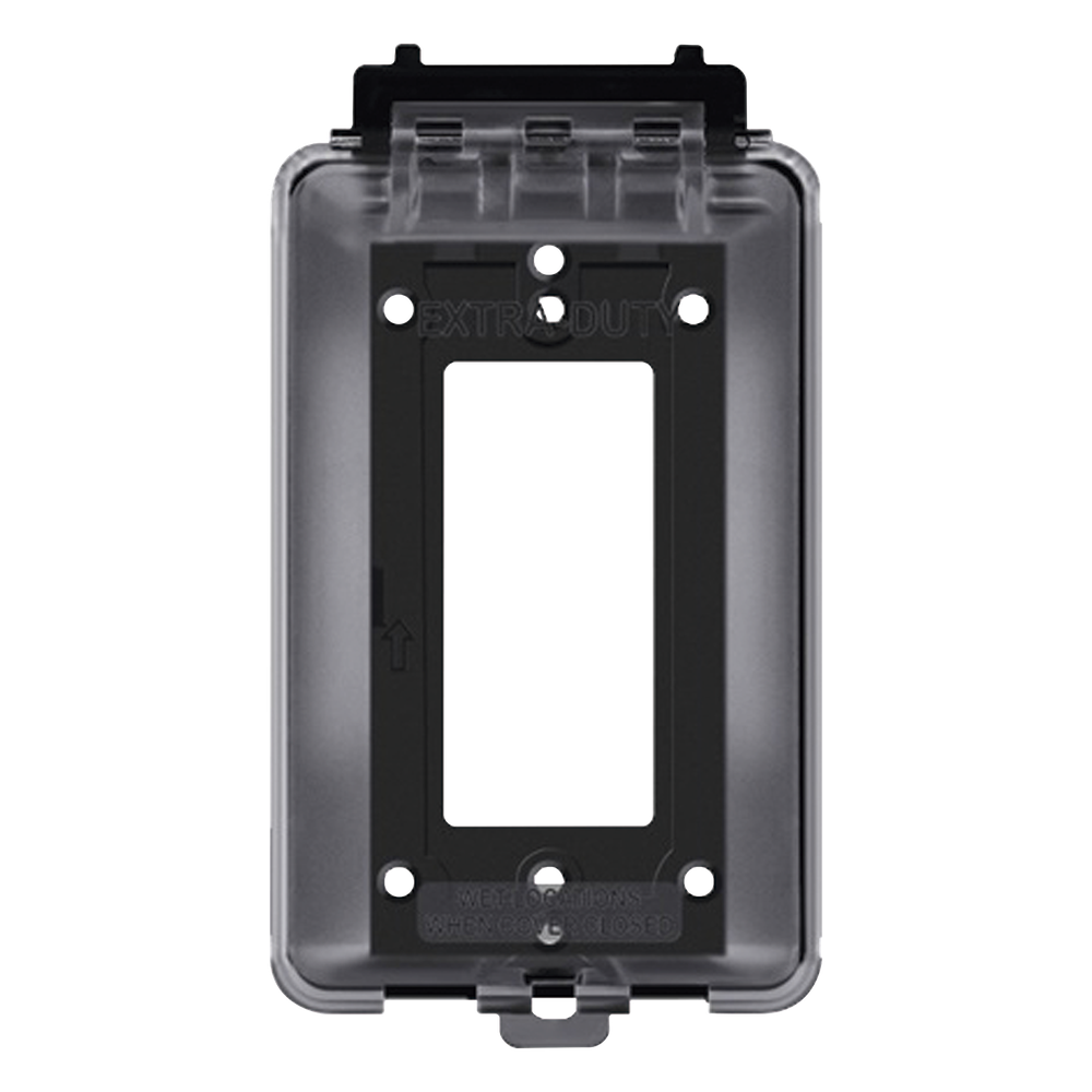 Caja Protectora de Contactos para Exterior / Policarbonato de Alto Impacto / Protección NEMA 3R / 127V 15A 60Hz / Tapa Transparente Base Negra