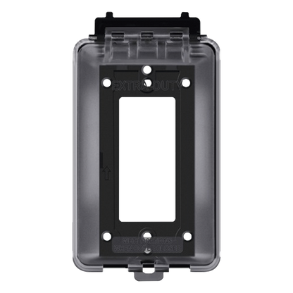 Caja Protectora de Contactos para Exterior / Policarbonato de Alto Impacto / Protección NEMA 3R / 127V 15A 60Hz / Tapa Transparente Base Negra