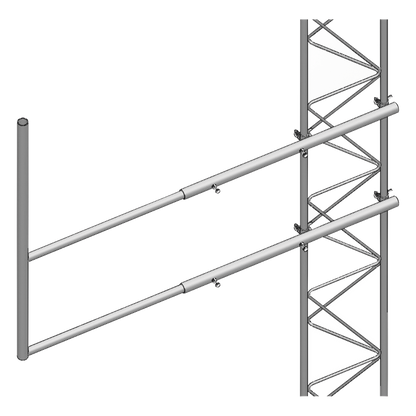 Brazo tipo "F", para tramos STZ-45, galvanizado por electrólisis.