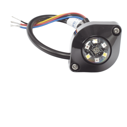 Estrobo Oculto de 6 LED, Ambar/Blanco, Lente Transparente, Bisel Negro