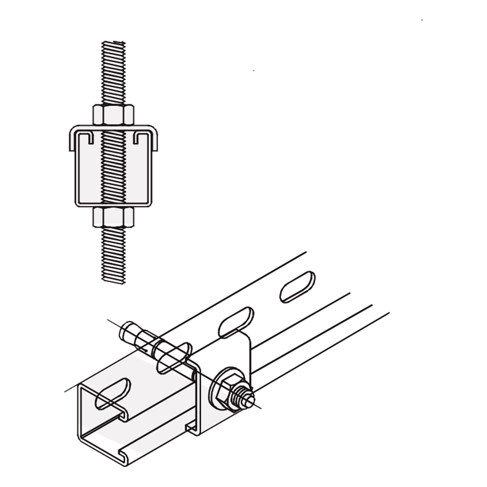 Tope Unicanal "U" para Tornillo de 3/8" ( 9.5 mm ).