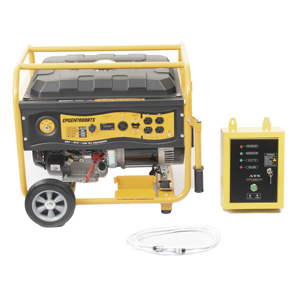 Generador a Gasolina / Planta de Emergencia con Encendido Automático, 6.5KW, 220Vac 2 Fases, Jaula con Ruedas para Fácil Traslado