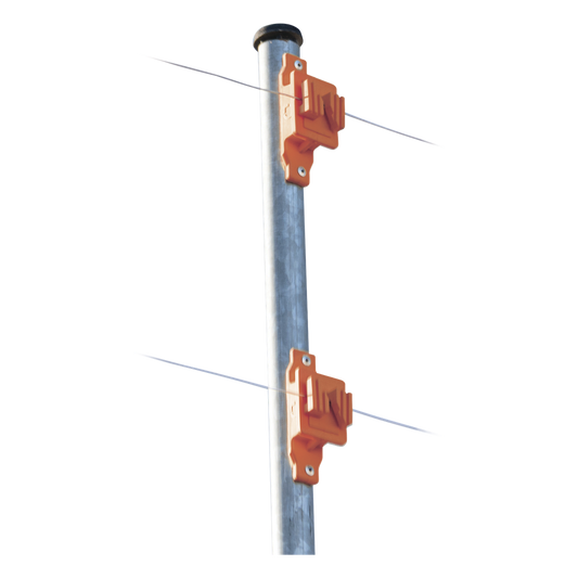 Aislador de Paso Naranja Reforzado para Cercos Eléctricos / Aislamiento hasta 18 kV / Resistente a Clima Extremo / Polipropileno y Policarbonato