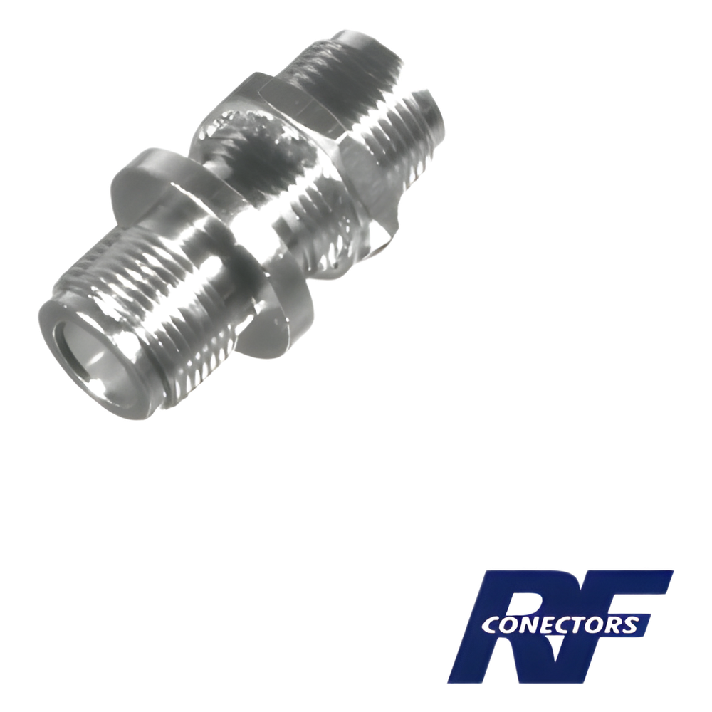 Adaptador Doble N Hembra para Chasis de Montaje Frontal en Doble D Plano y Cuerpo Plateado