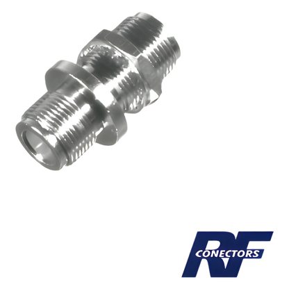 Adaptador Doble N Hembra para Chasis de Montaje Frontal en Doble D Plano y Cuerpo Plateado