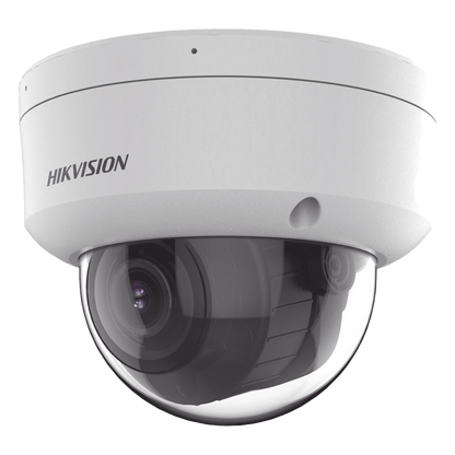 [Dual Light + 2 Micrófonos Integrados] Domo IP 2 Megapixel / Lente Mot. 2.8 A 12 mm / 40 mts Luz Blanca + 40 mts IR) / ACUSENSE / Exterior IP67