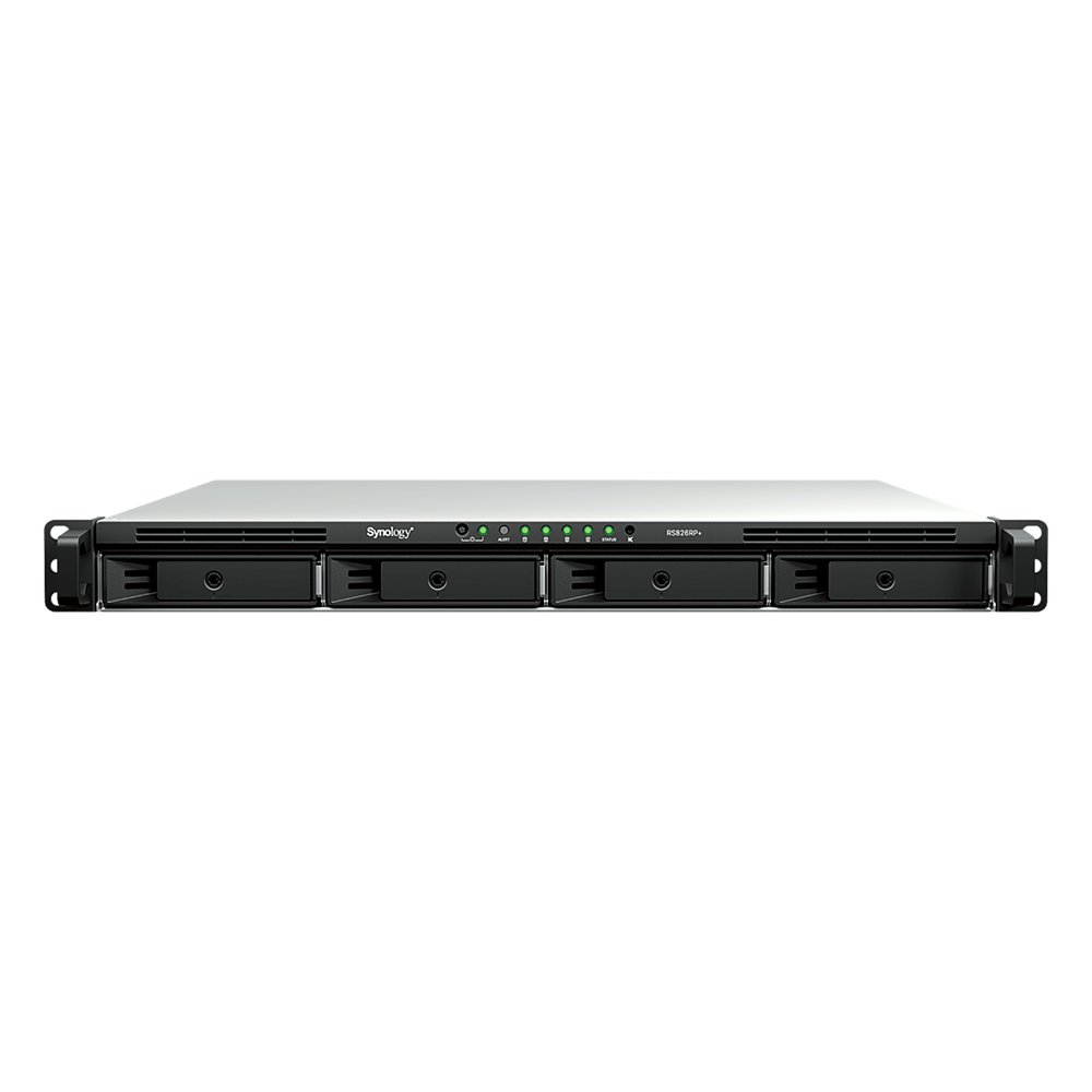 Servidor NAS Rackmount / 4 Bahías Hot-Swappable 1U / 2000/1300 MB/s Lectura/Escritura / 4 Puertos 1GbE RJ45 / PCIe 3.0 x8 / Dual Power Supply