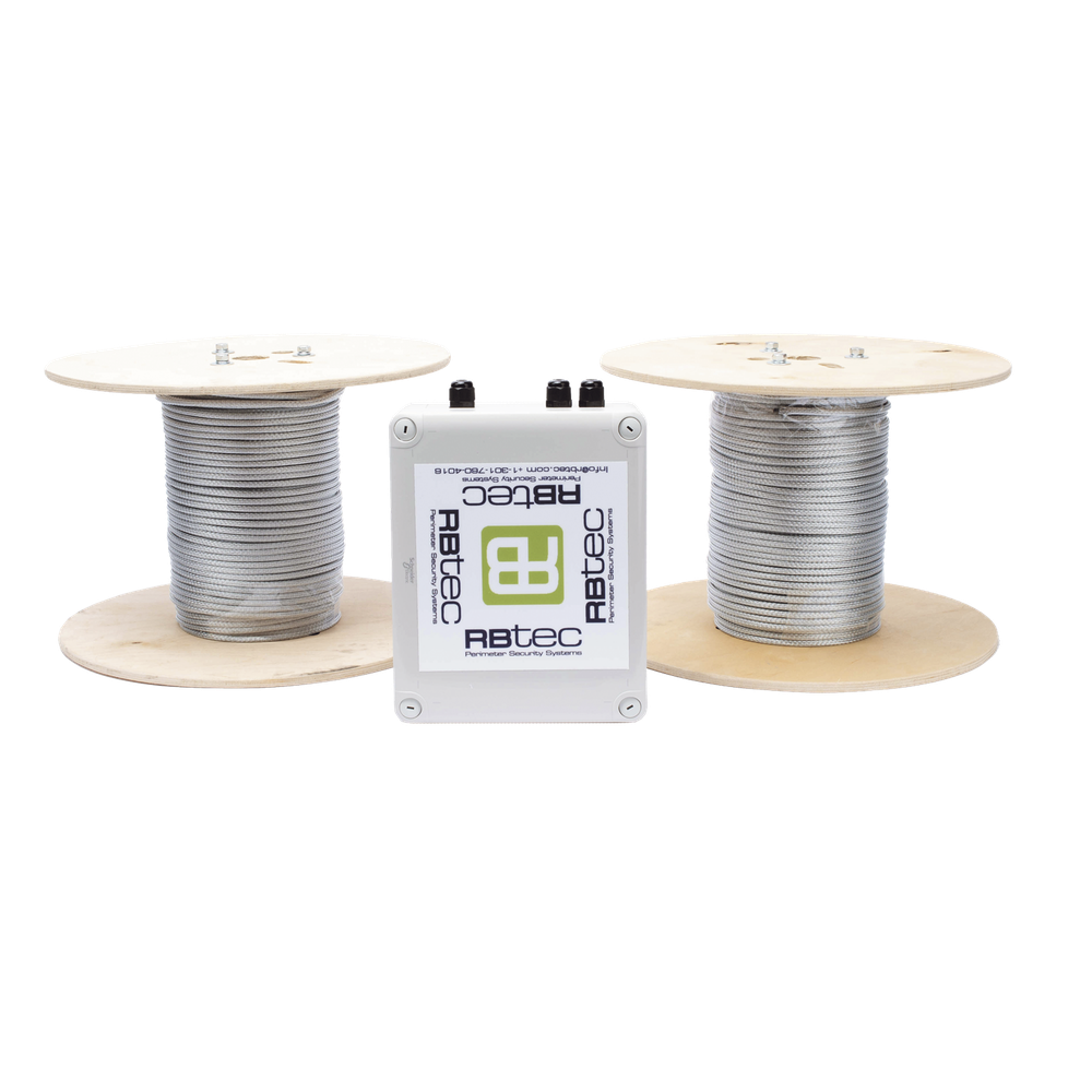 Kit IRONCLAD de Cable Sensor Perimetral Blindado / 150 m (492 ft) / 2 Zonas Independientes / Deteccion por Vibracion / Sin Falsas Alarmas / Tarjeta