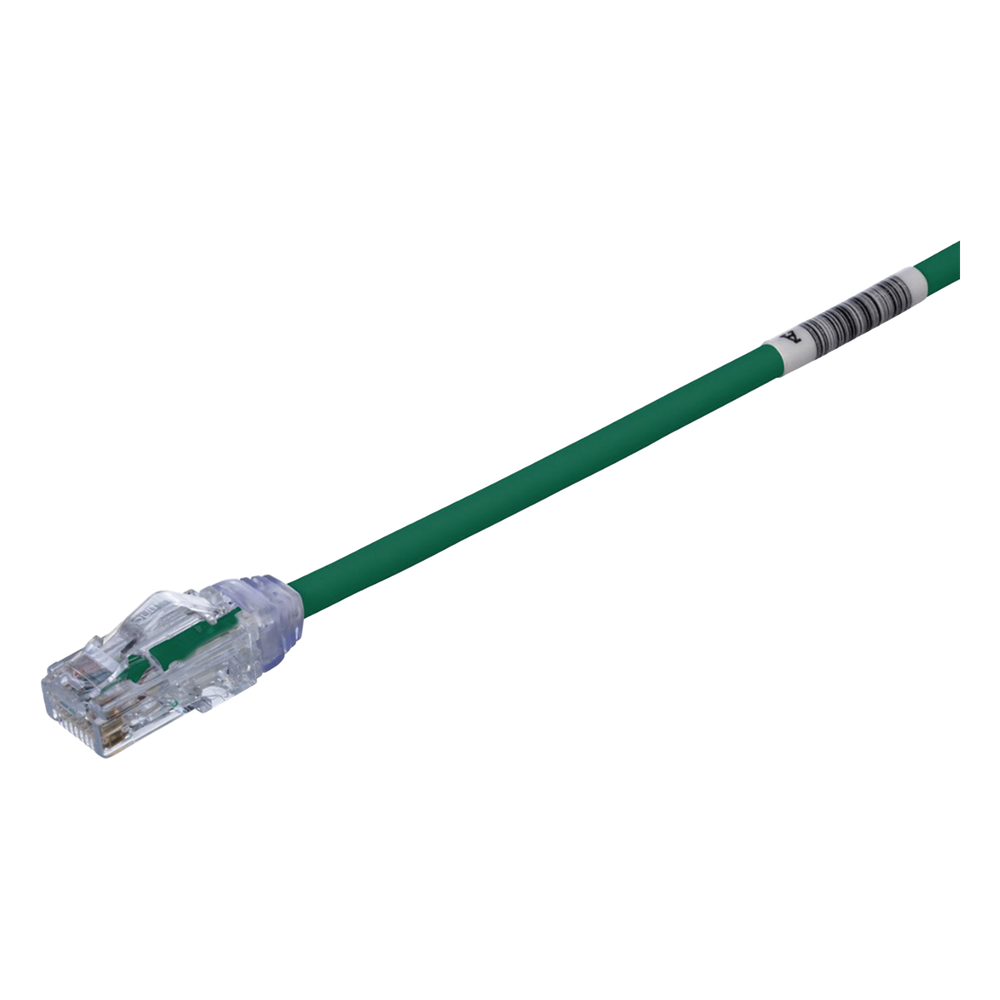 Cable de Parcheo UTP, Cat6A, Diámetro Reducido (28 AWG), CM/LSZH, Color Verde, 20.3 cm (8 Pulgadas)