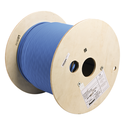 Bobina de Cable Blindado F/UTP de 4 Pares, Cat6A, Soporte de Aplicaciones 10GBase-T, LSZH (Libre de Gases Tóxicos), Color Azul, 305 Metros (1000 Pies)