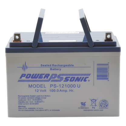 Batería 12V, 100AH, Para Respaldo, Tecnologías AGM/VRLA, 10-12 Años Vida Útil, Terminales U, Reconocida UL